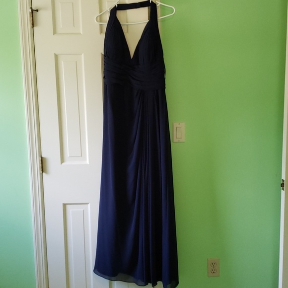 Bill Levkoff Dresses & Skirts - EUC Bill Levkoff Navy Halter Bridesmaid Dress